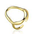 Right Grand Brass Minimalist Geometric Double line open size Ring